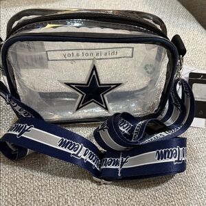 Clear Crossbody Bag with Star Logo and Strap